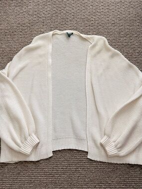 Cream Open-Front Women’s Knit Cardigan Sweater